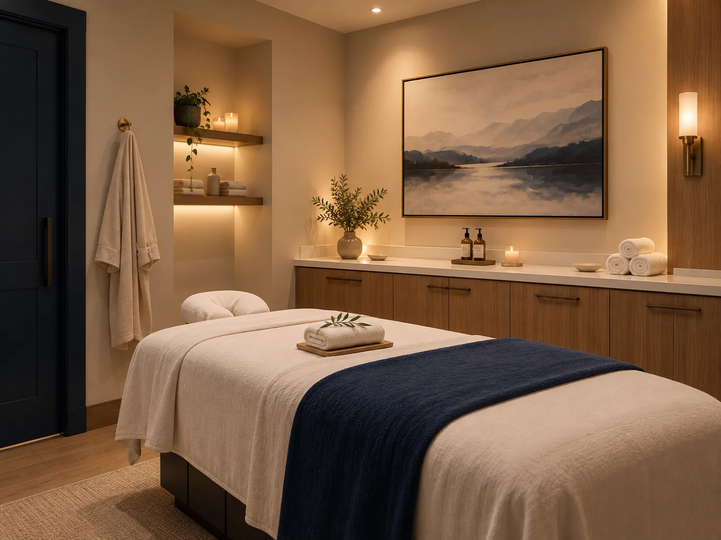Oasis Wellness Retreat treatment room prepared for massage therapy